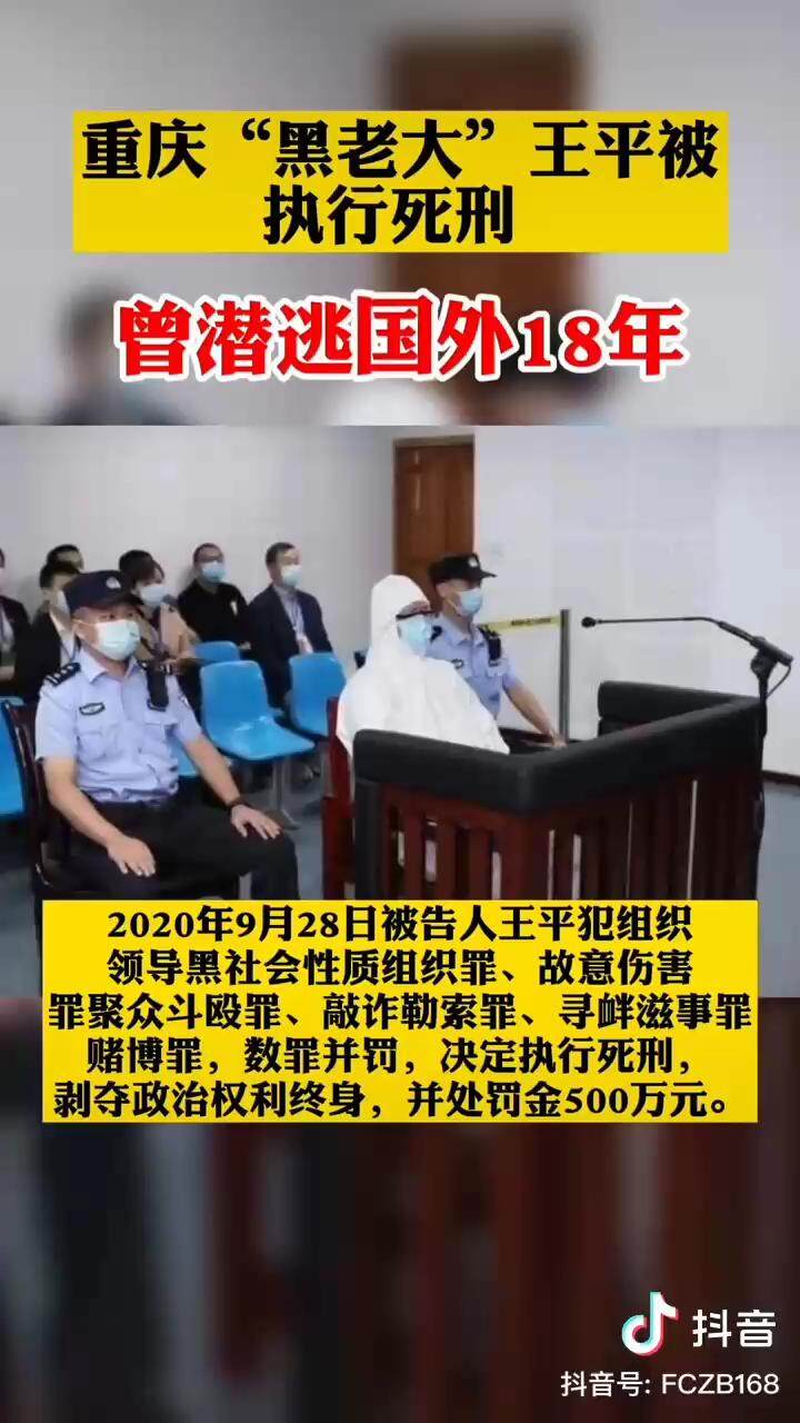 重庆黑老大王平正式被执行死刑